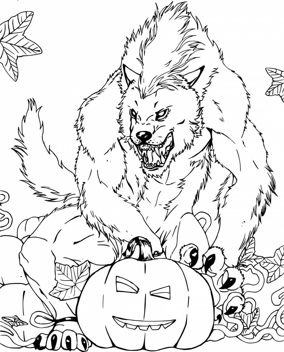 Coloring page mythical werewolf