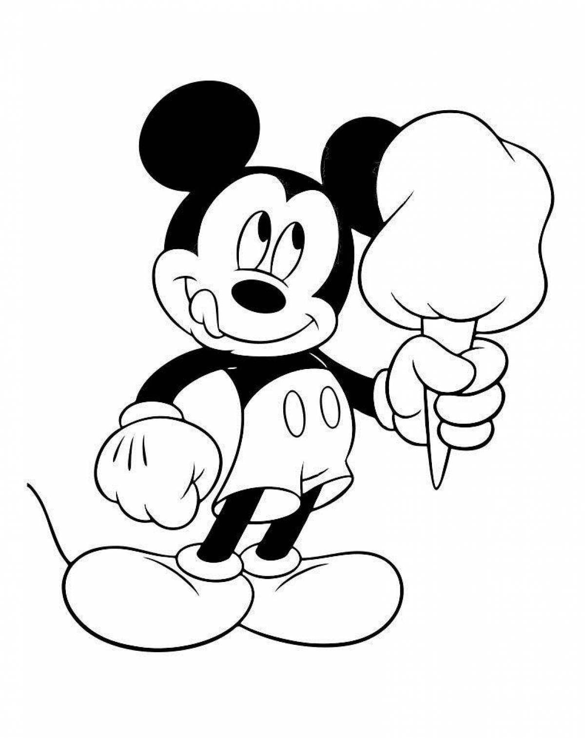 Joyful coloring mickey mouse