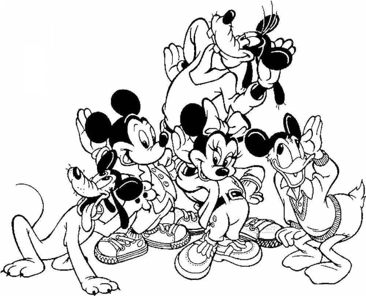 Mickey mouse glitter coloring book