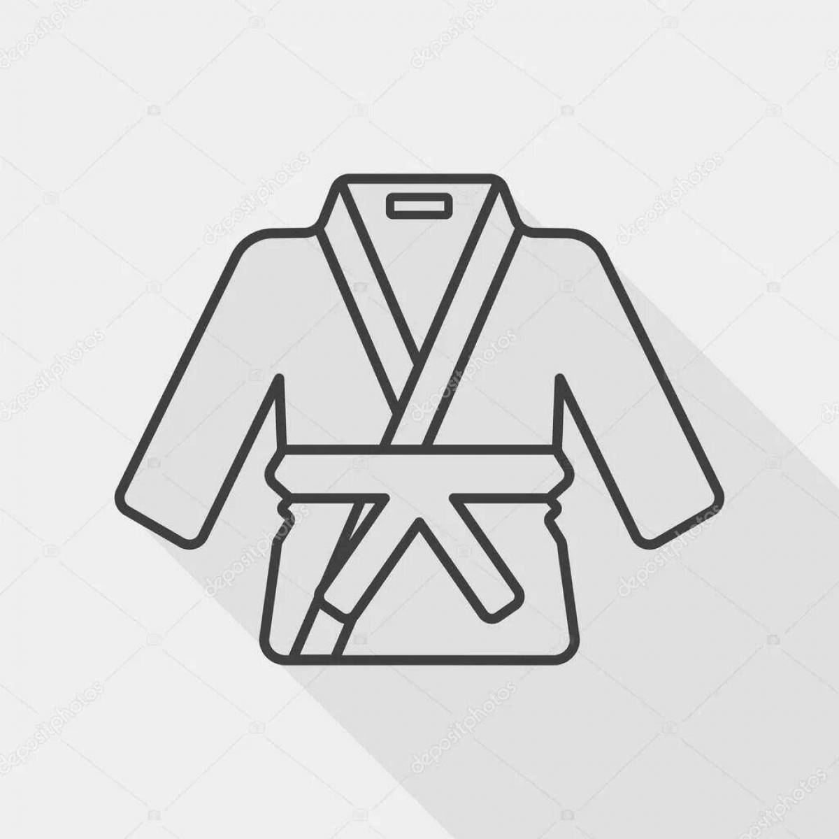 Colorful judo kimono coloring page