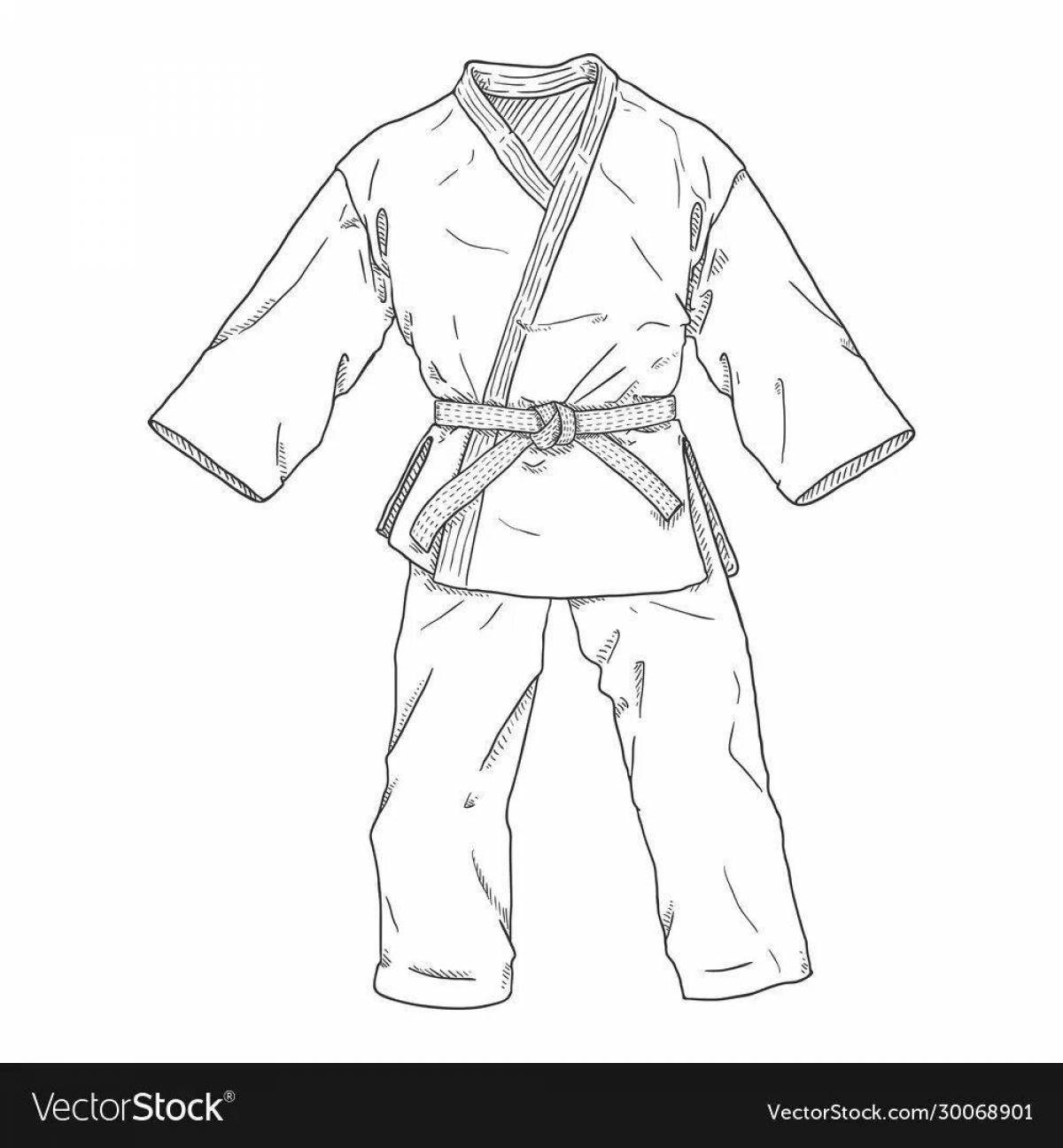 Charming judo kimono coloring book