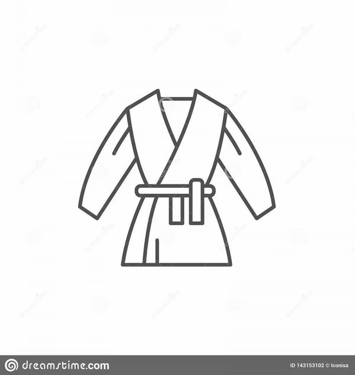 Очаровательная страница раскраски дзюдо-кимоно