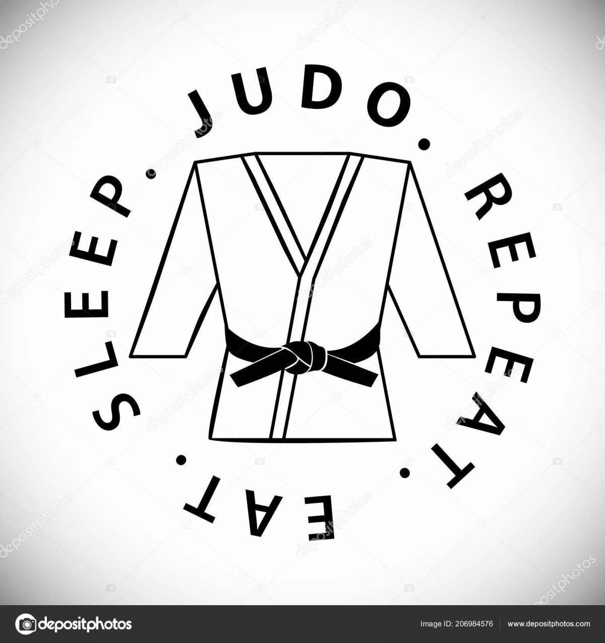 Coloring page charming judo kimono