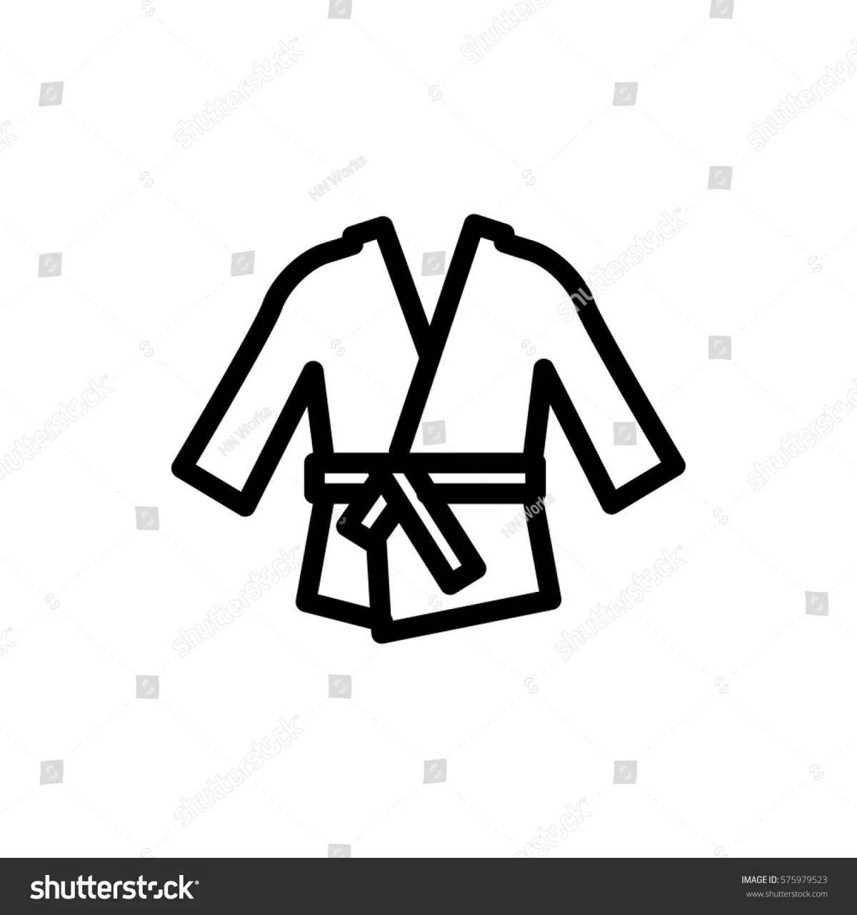 Playful judo kimono coloring page
