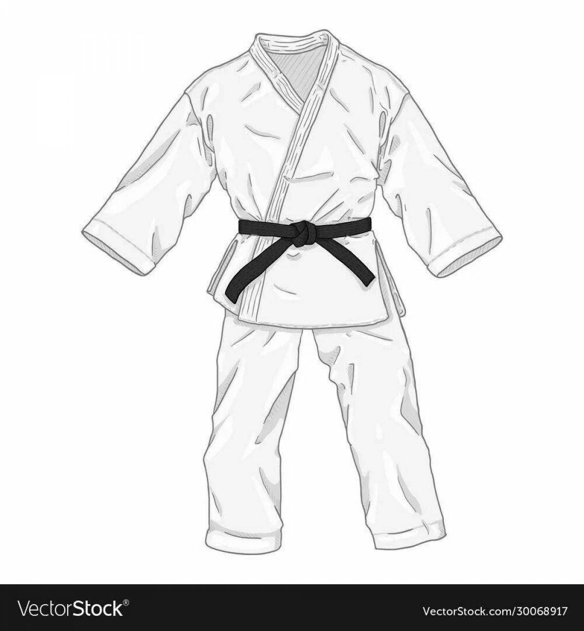 Coloring page graceful judo kimono