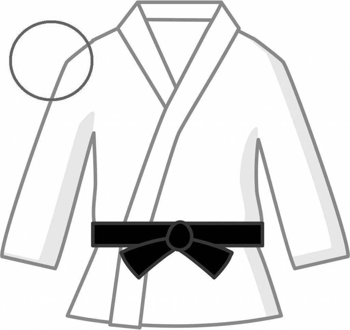 Раскраска ослепительное дзюдо-кимоно