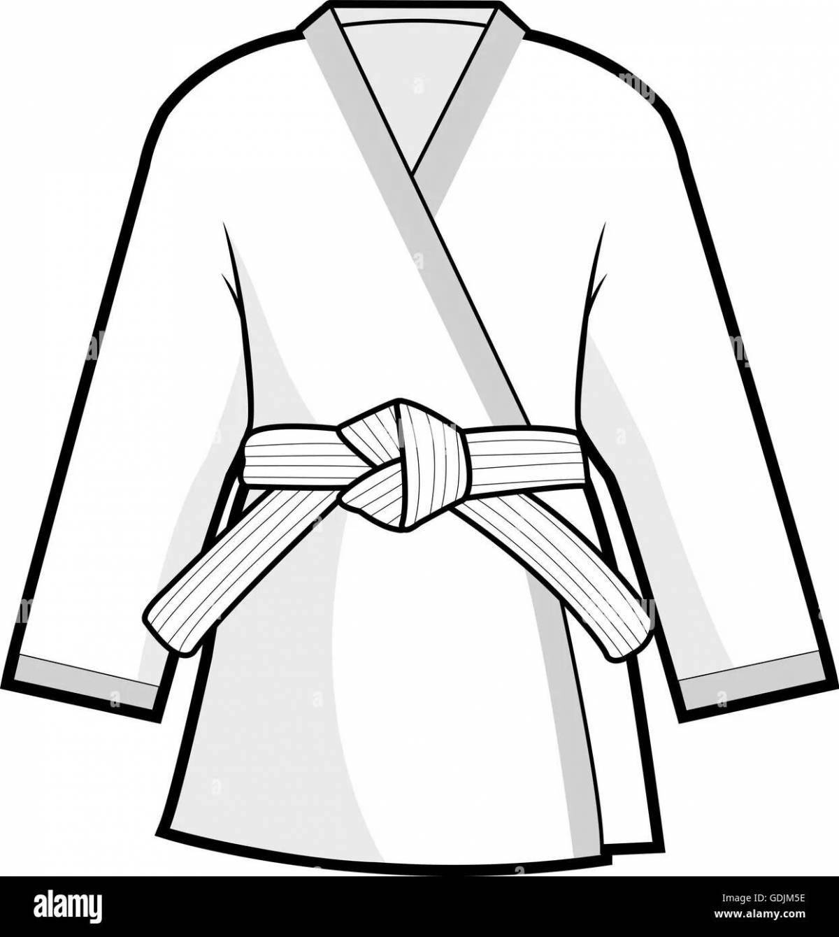 Coloring book shiny judo kimono