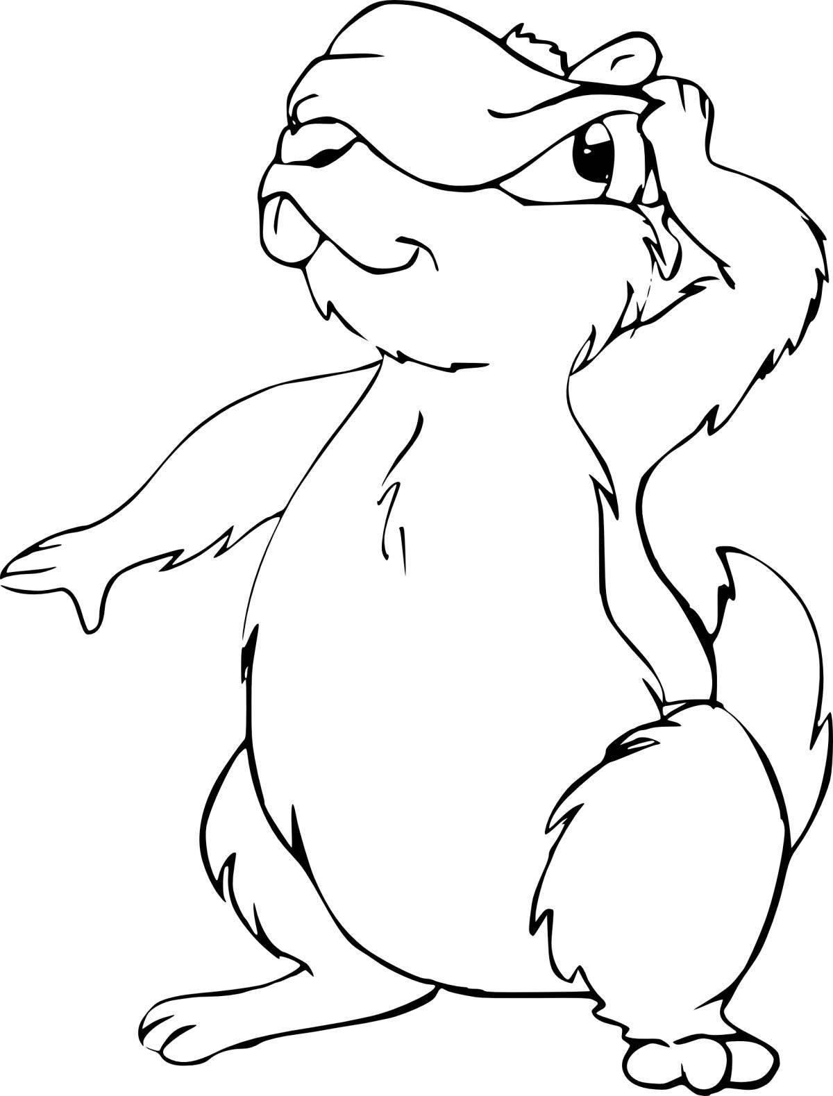 Colorful speckled gopher coloring page