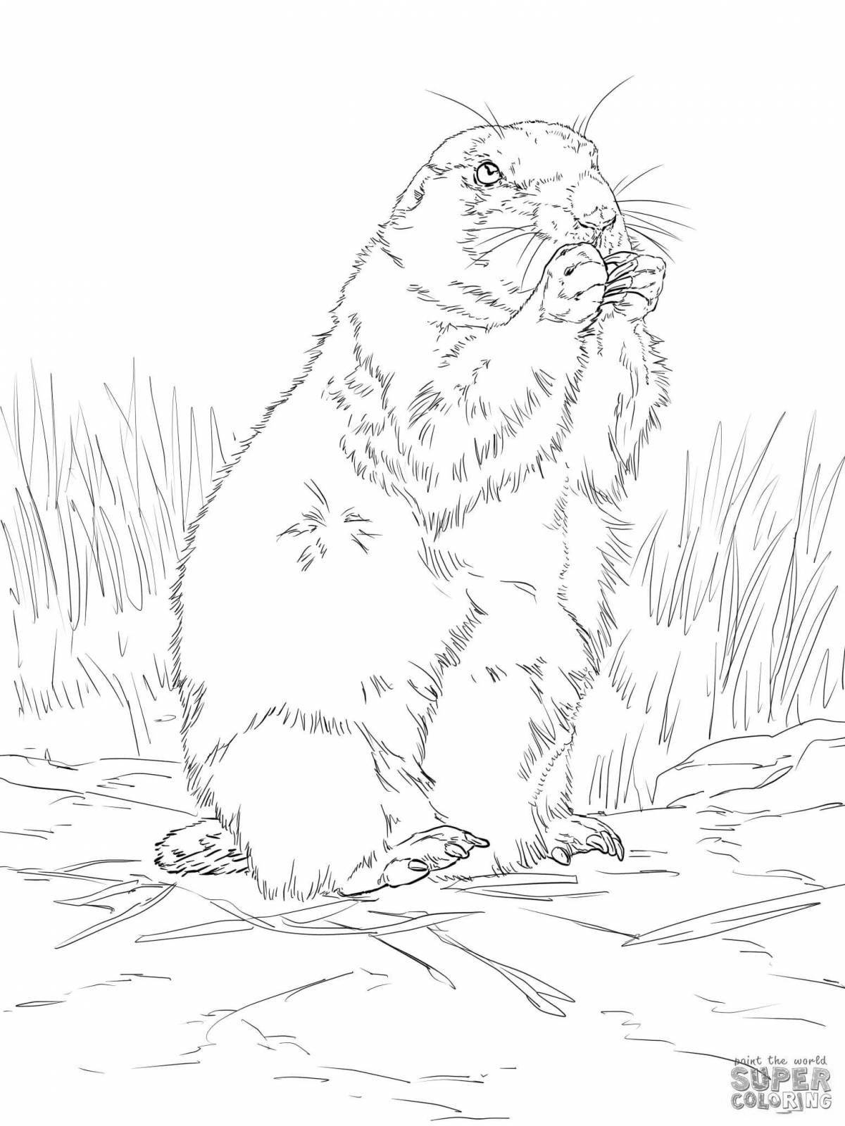 Coloring page happy spotted gopher