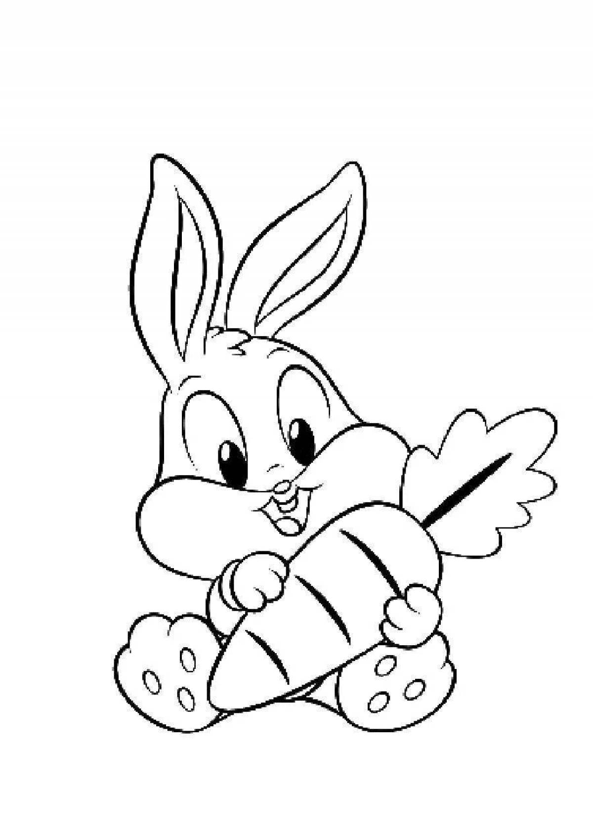 Playful coloring book rabbit man