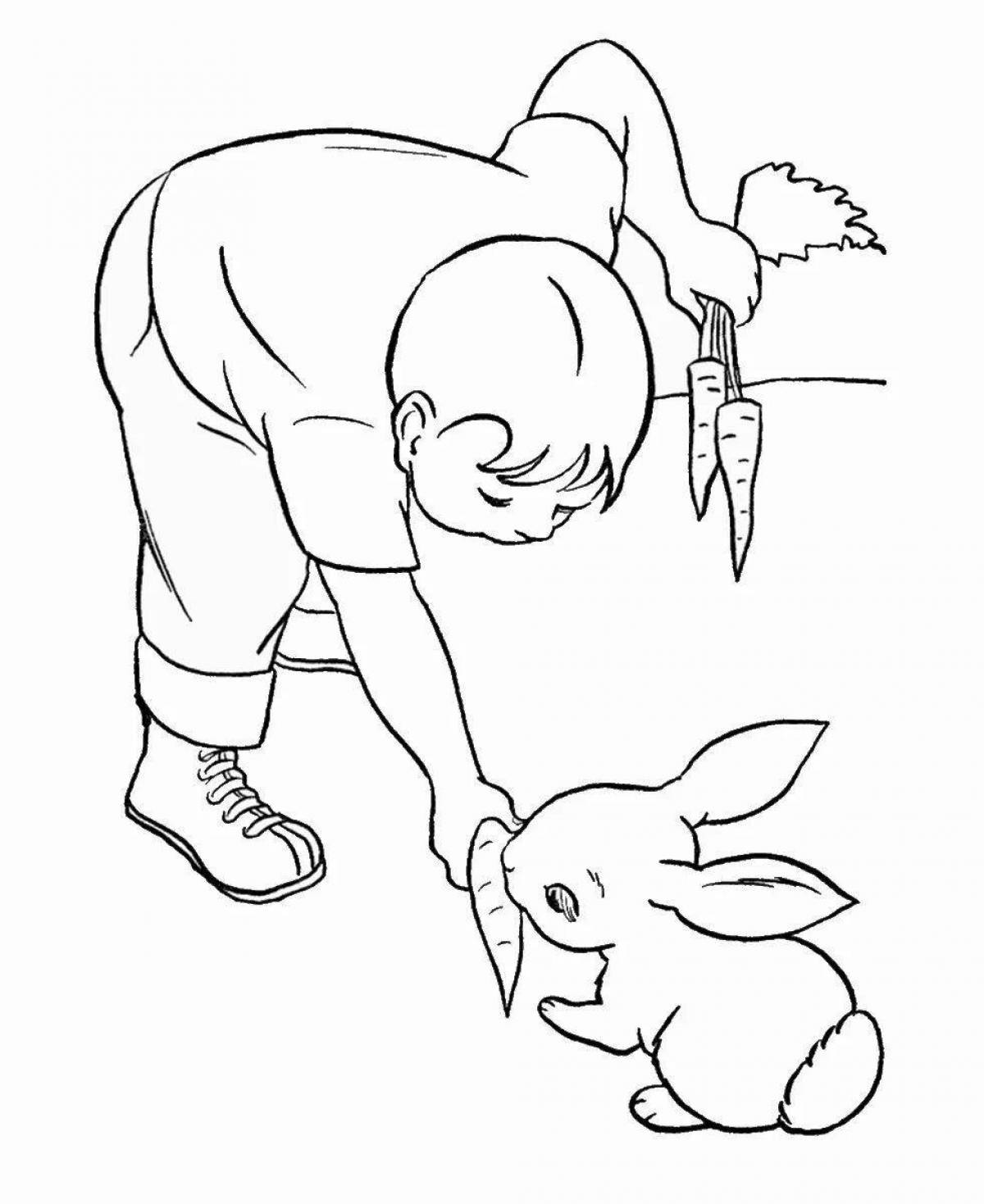 Яркая раскраска человек-кролик