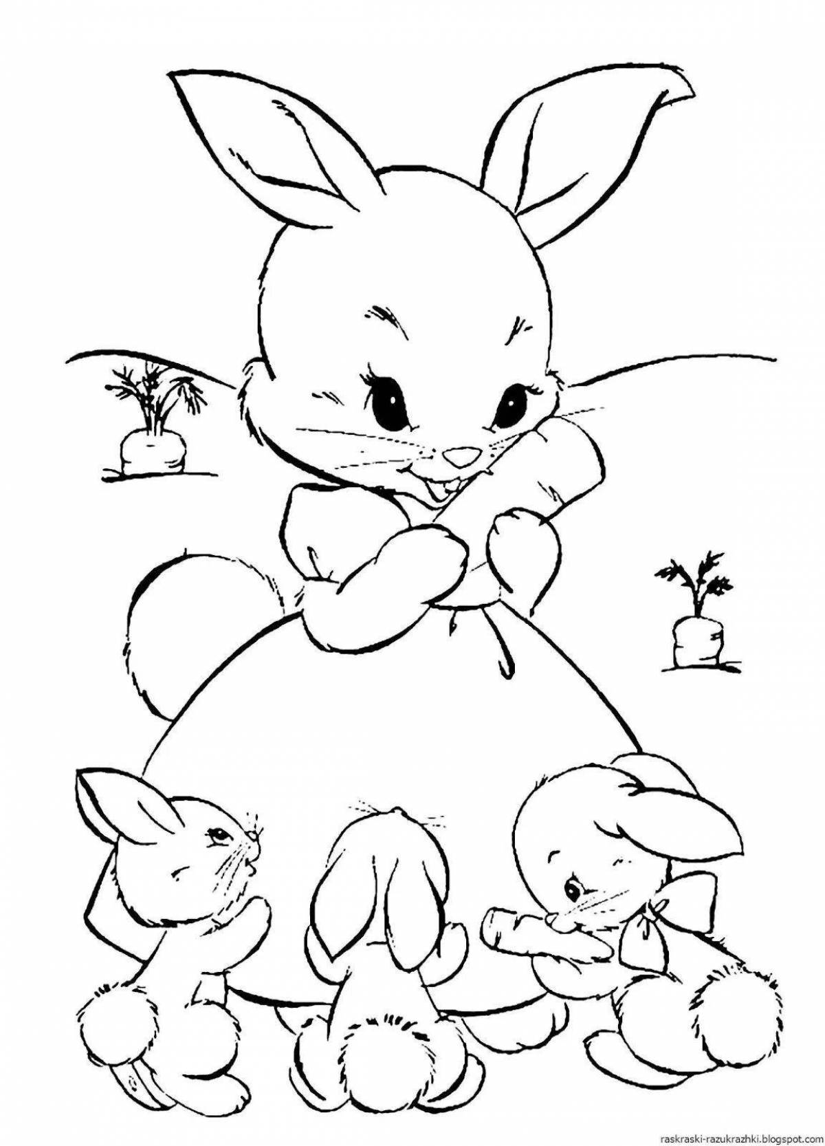 Comic coloring book rabbit man