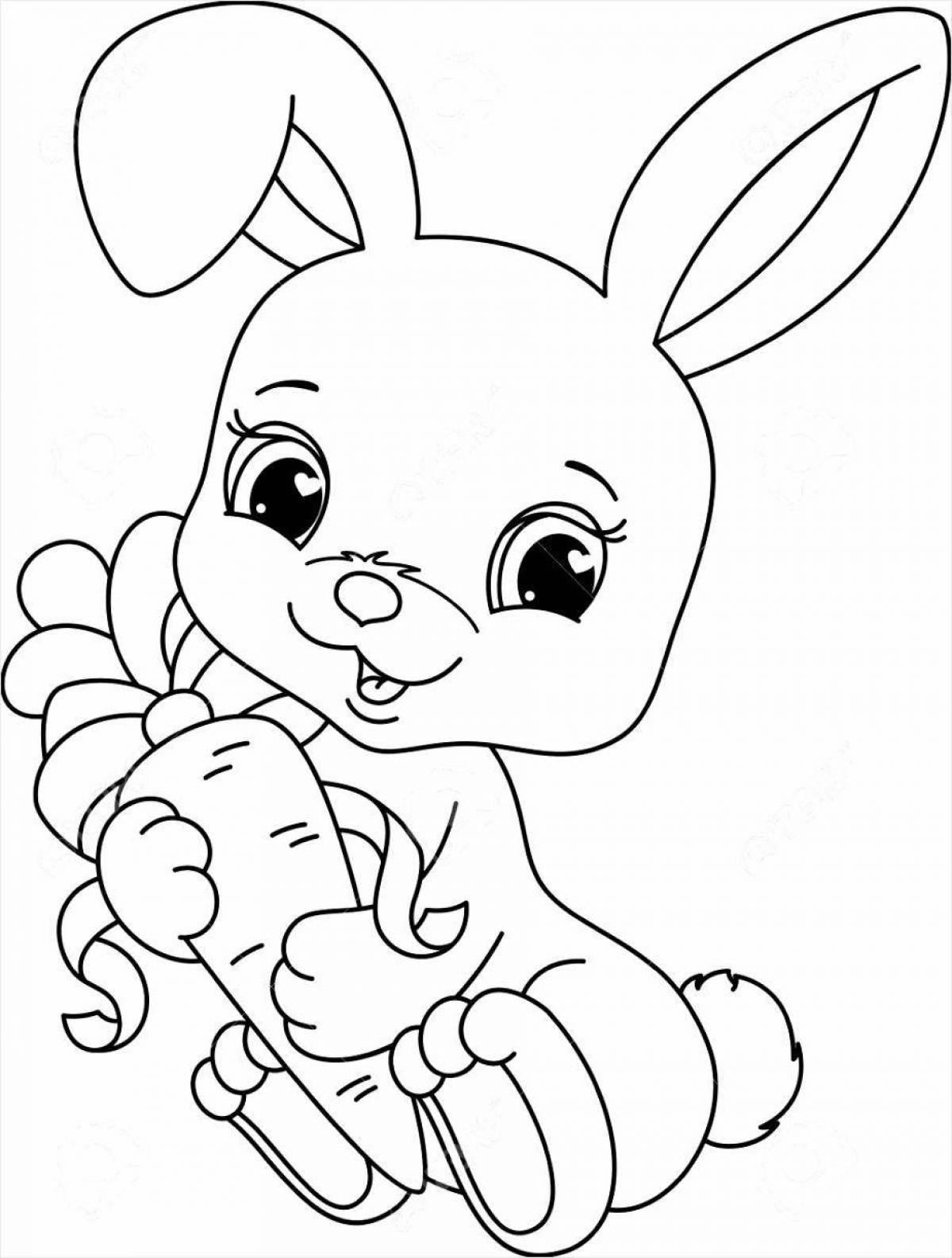 Fun coloring book rabbit man
