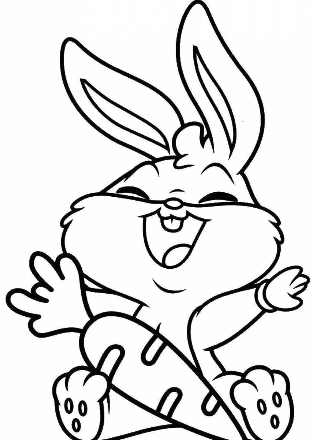 Expressive coloring book rabbit man