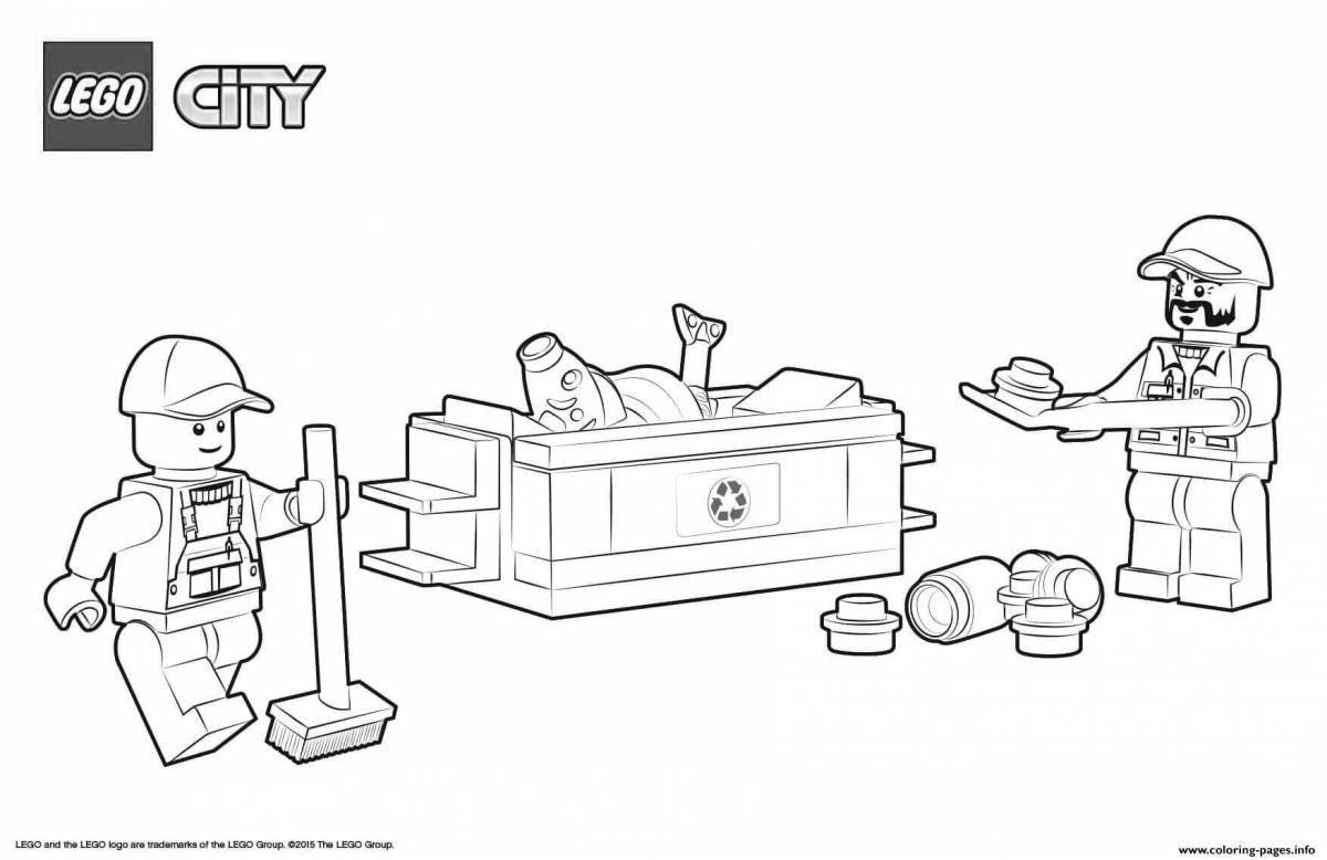 Colorful lego box coloring page