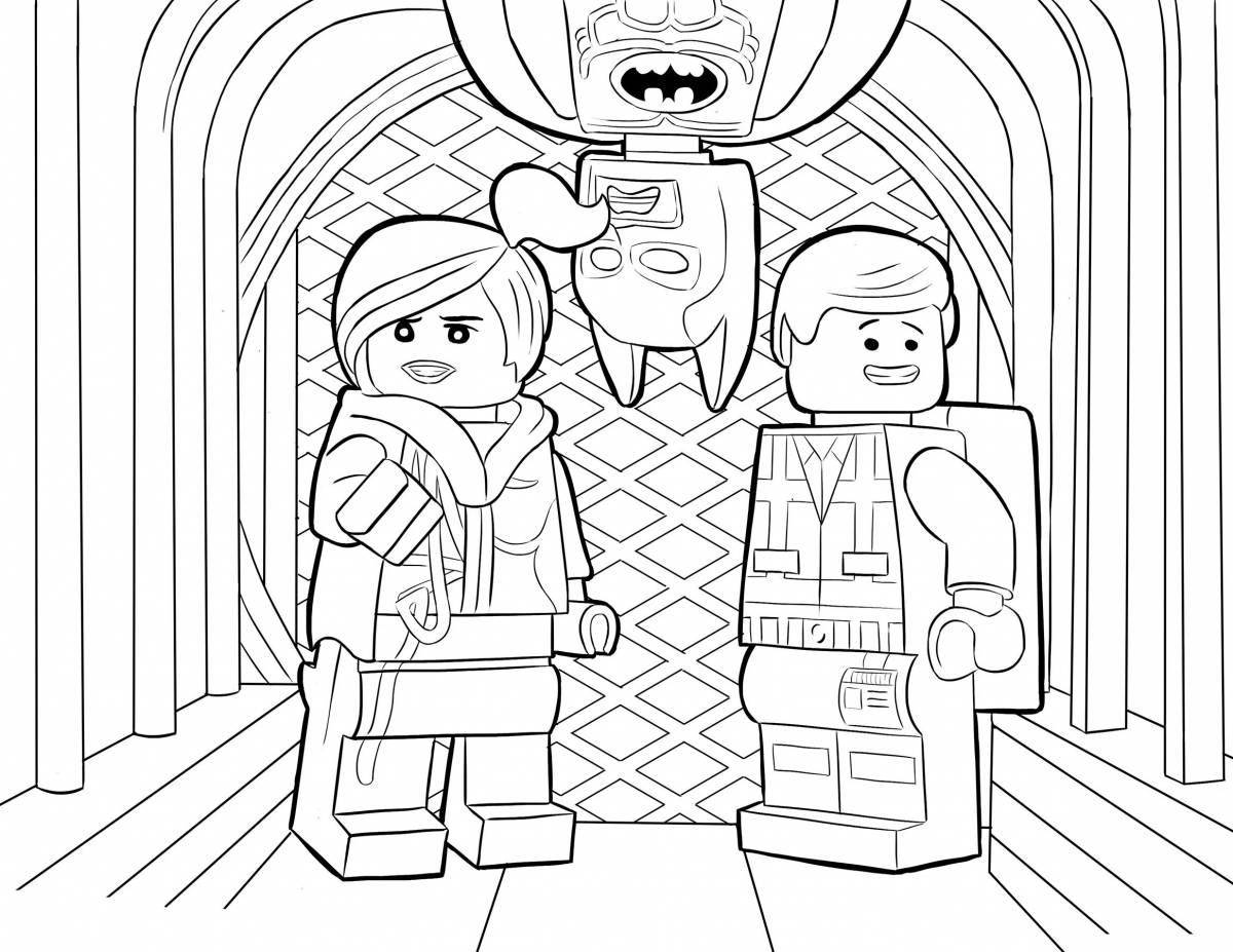 Awesome lego box coloring page