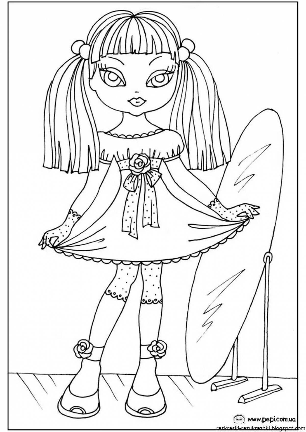 Glitter big coloring doll