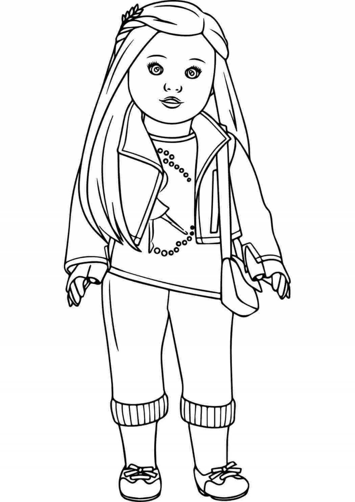 Изысканная большая кукла-раскраска