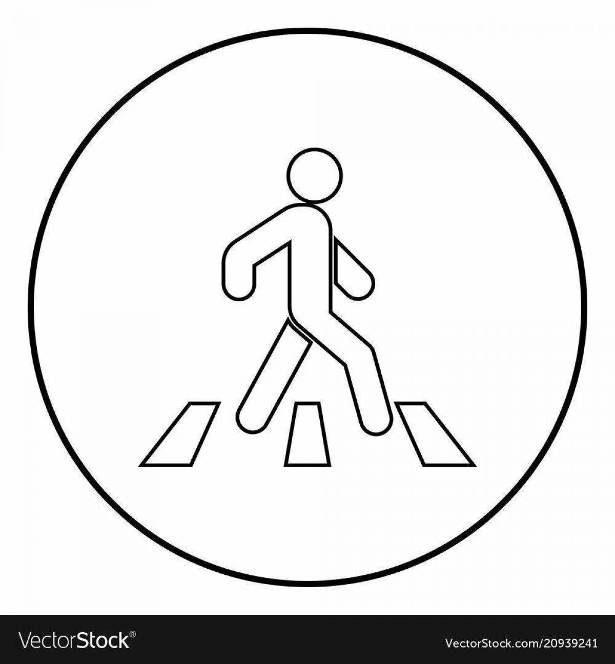 Coloring page exciting pedestrian signs