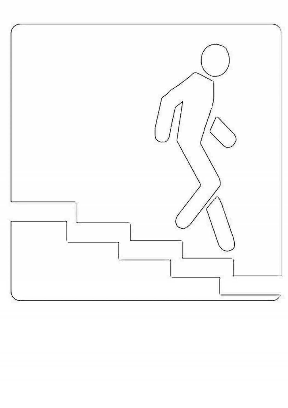 Coloring page shiny pedestrian signs
