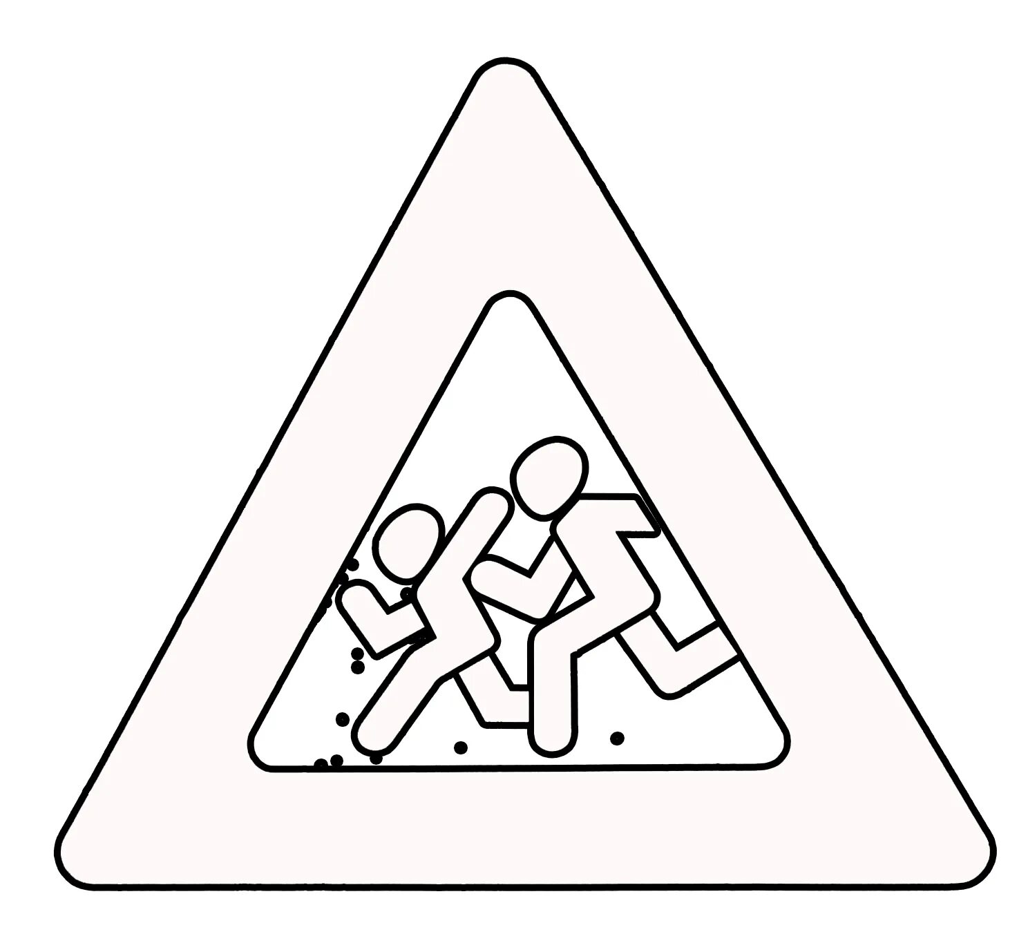 Mysterious pedestrian signs coloring page