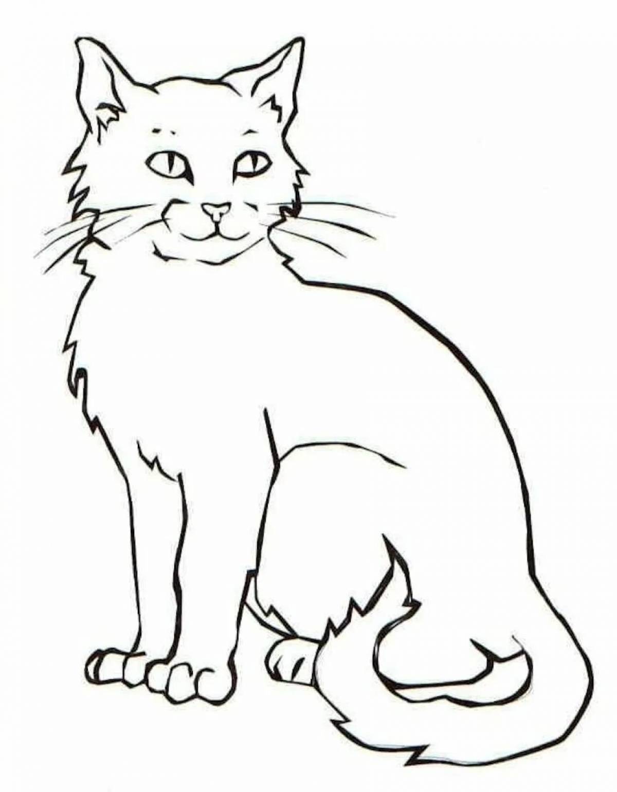 Adorable white cat coloring book