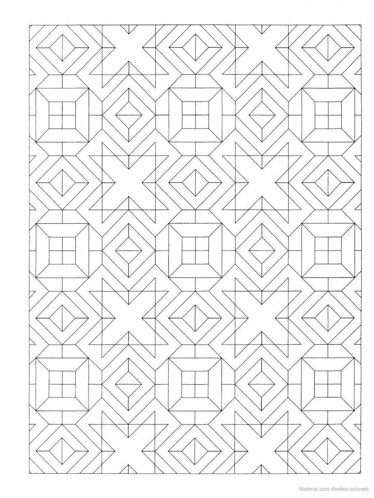 Abstract geometric coloring page