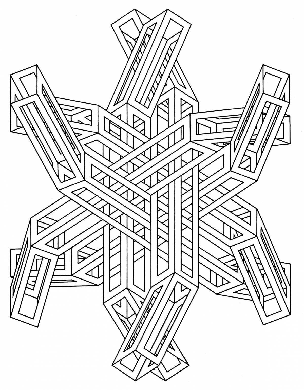 Coloring page with intricate geometric pattern