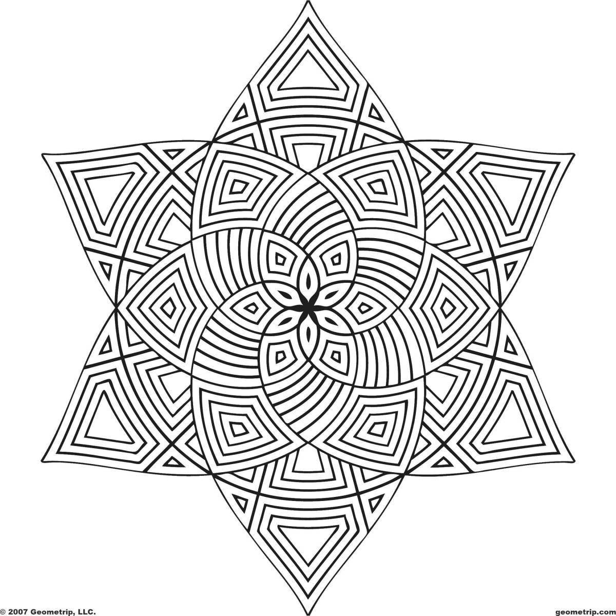 Coloring page with attractive geometric pattern