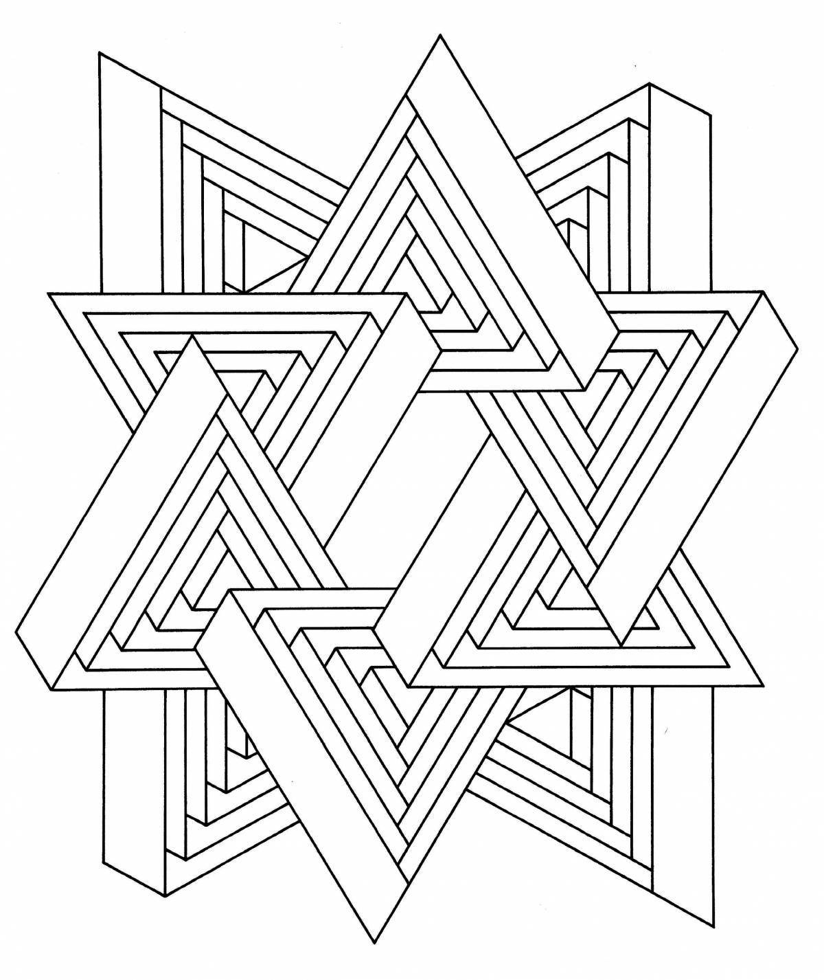 Coloring page ornate geometric pattern