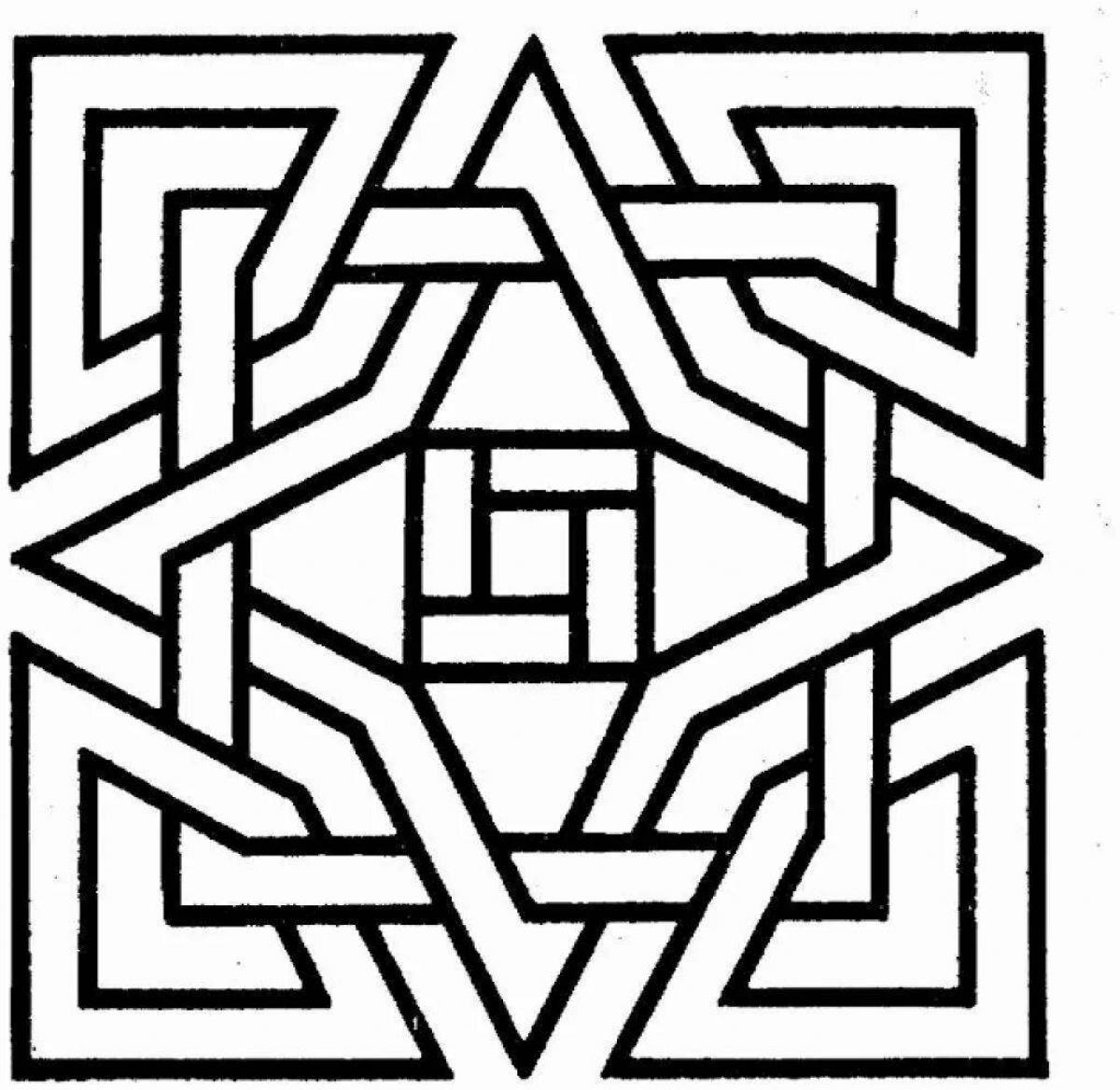 Coloring artistic geometric pattern