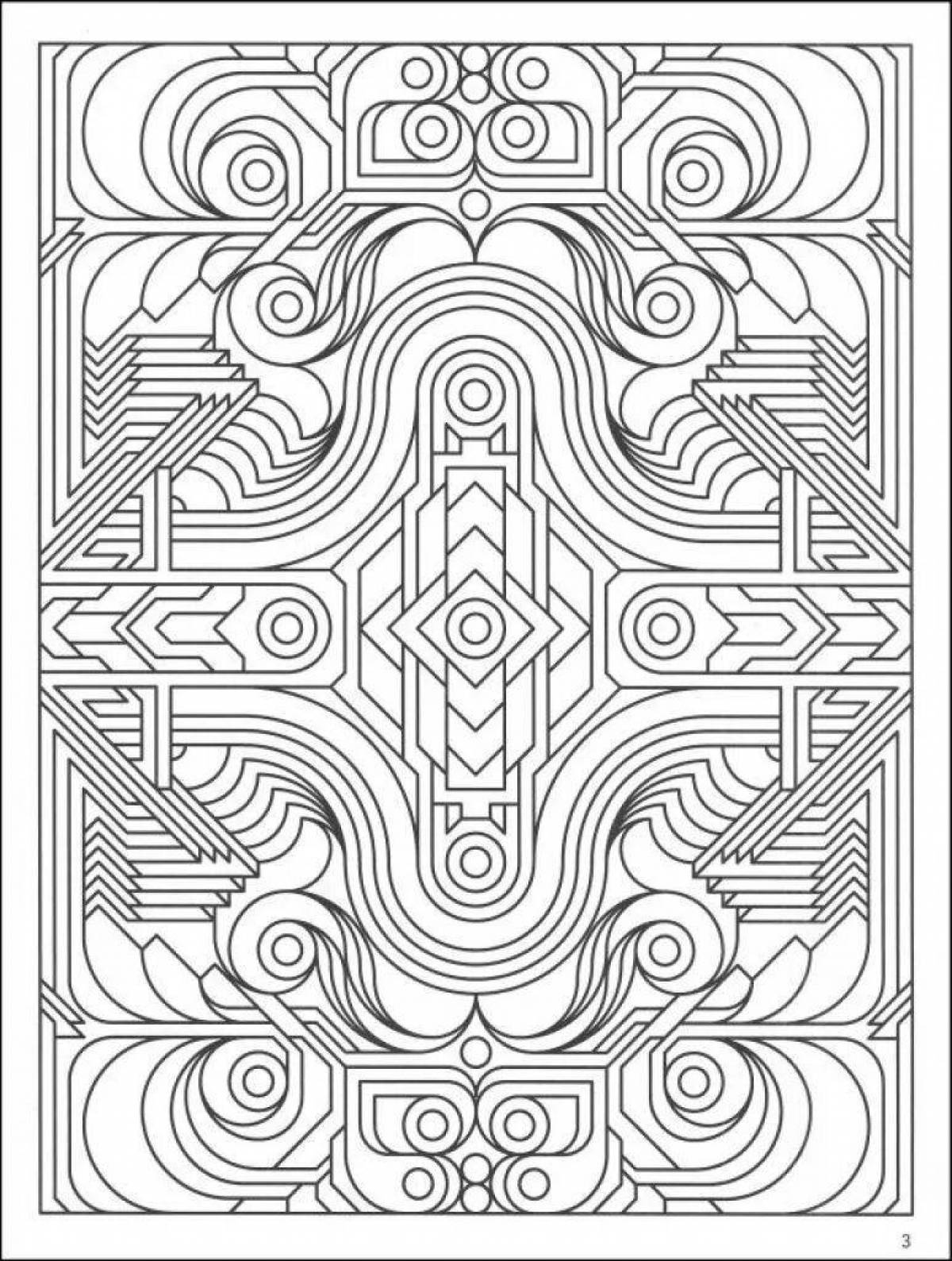 Intriguing geometric coloring page