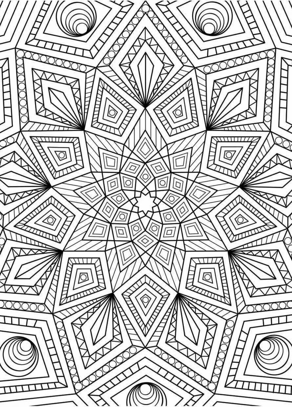 Coloring page graceful geometric pattern