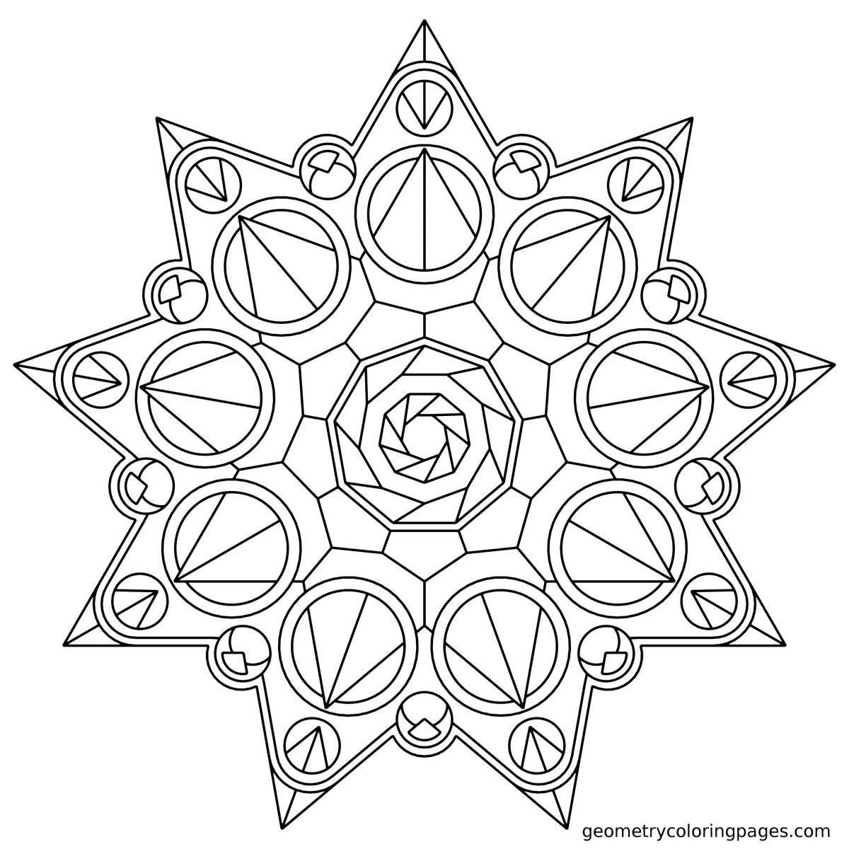 Coloring page with stylish geometric pattern