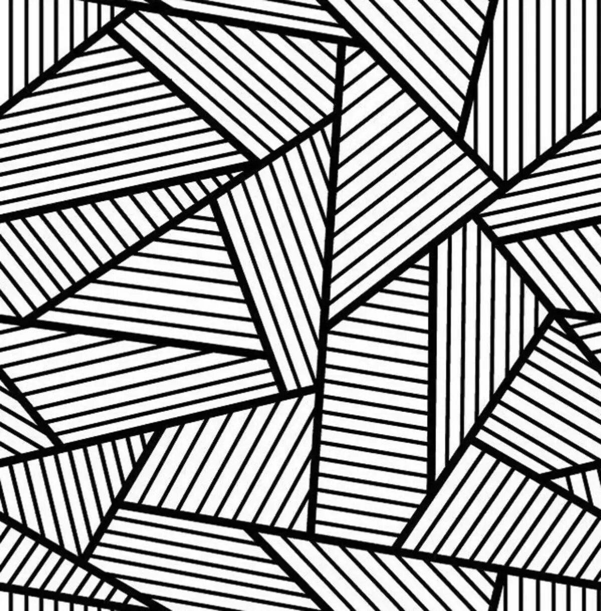 Coloring page with unique geometric pattern
