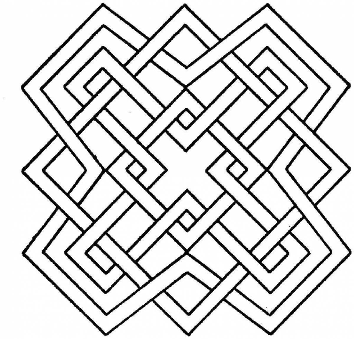 Creative geometric pattern coloring page