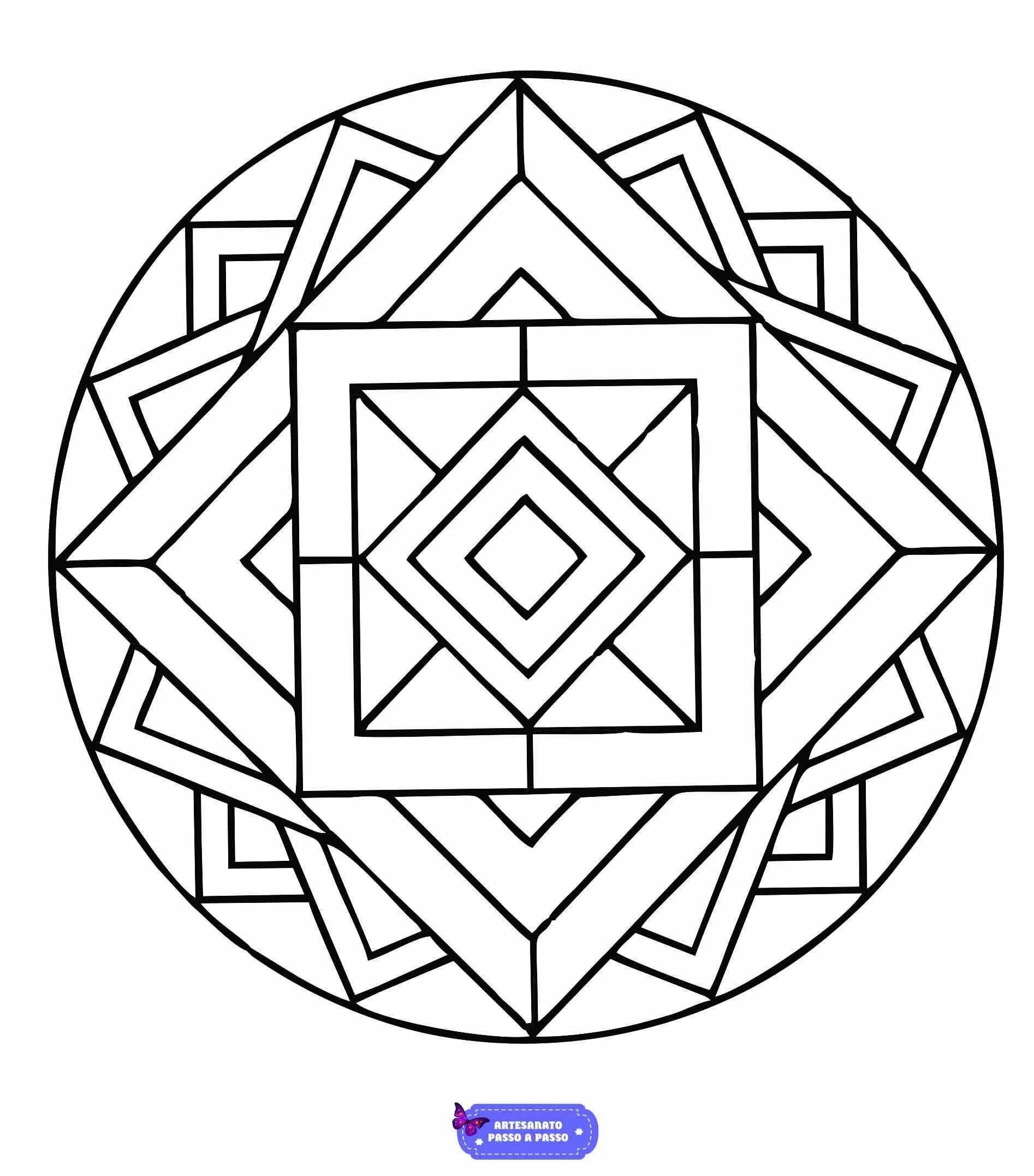 Coloring page with innovative geometric pattern