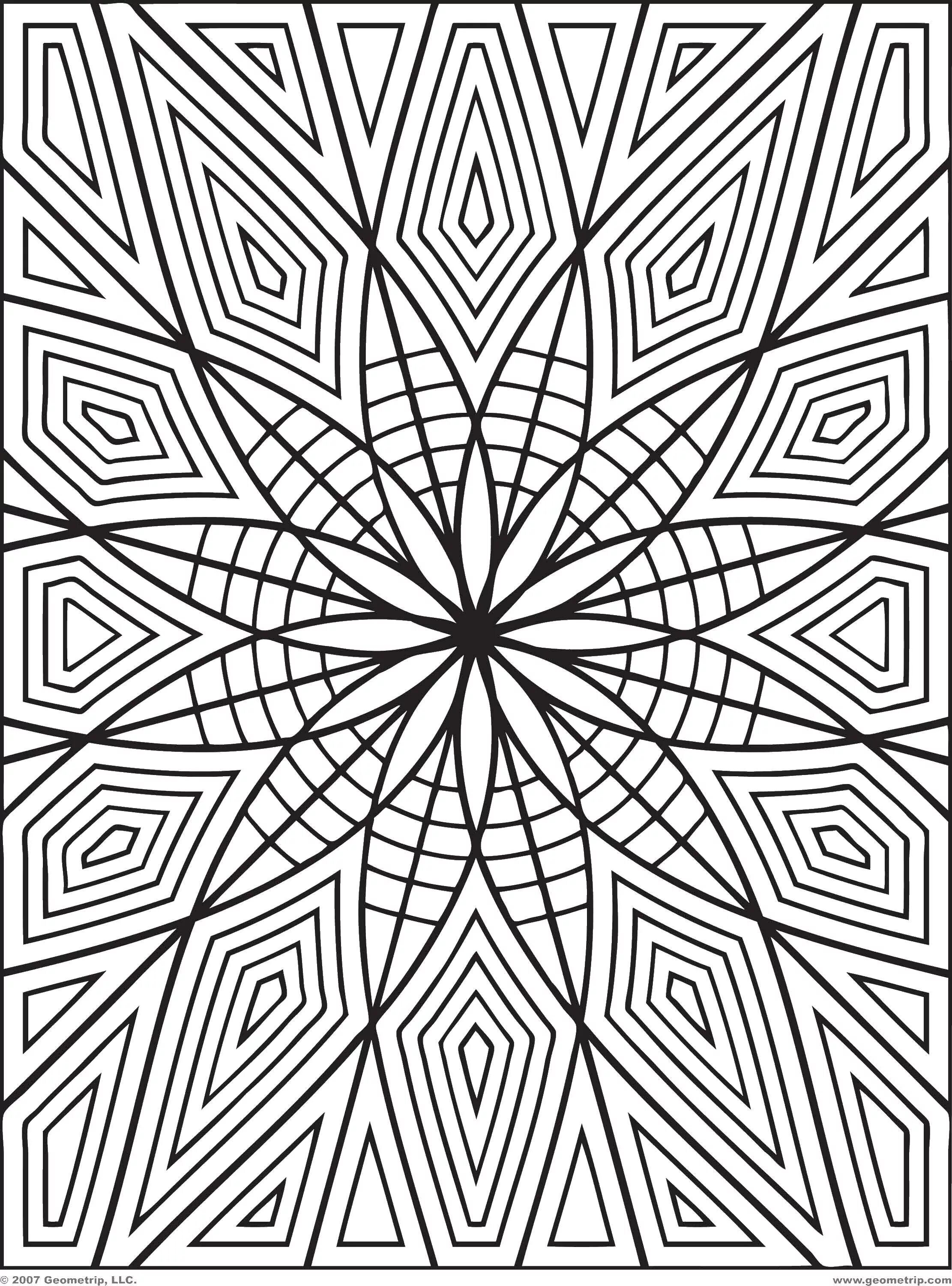 Coloring page with funny geometric pattern