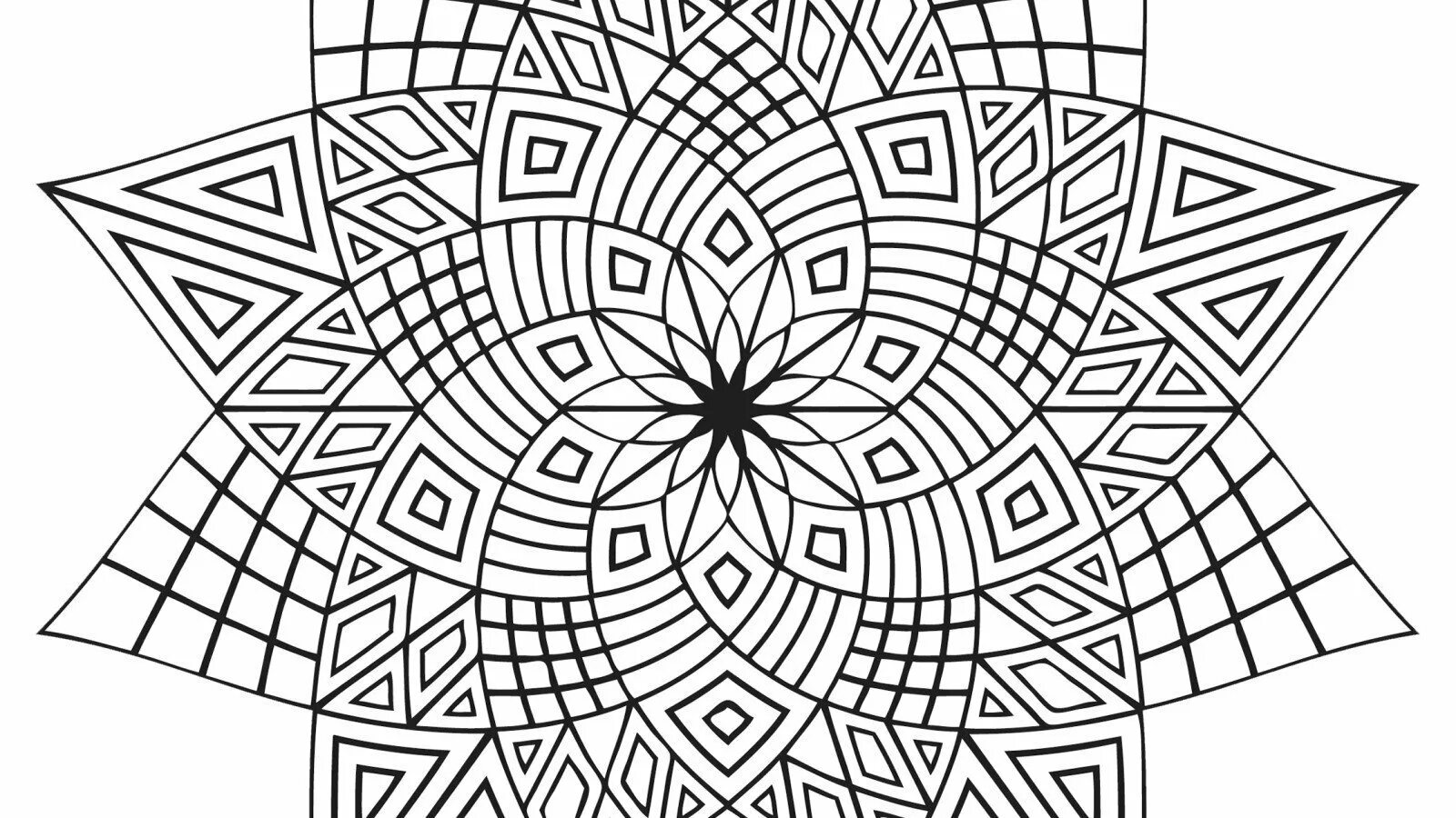 Attractive coloring page with geometric pattern