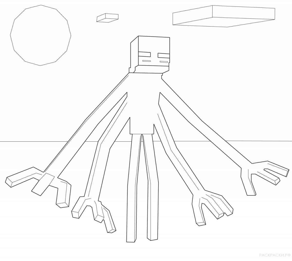 Intriguing minecraft monster coloring page