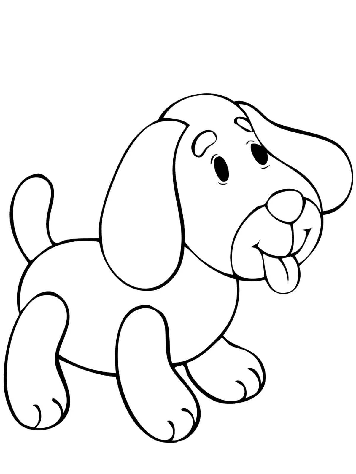 Coloring book luminescent light dog