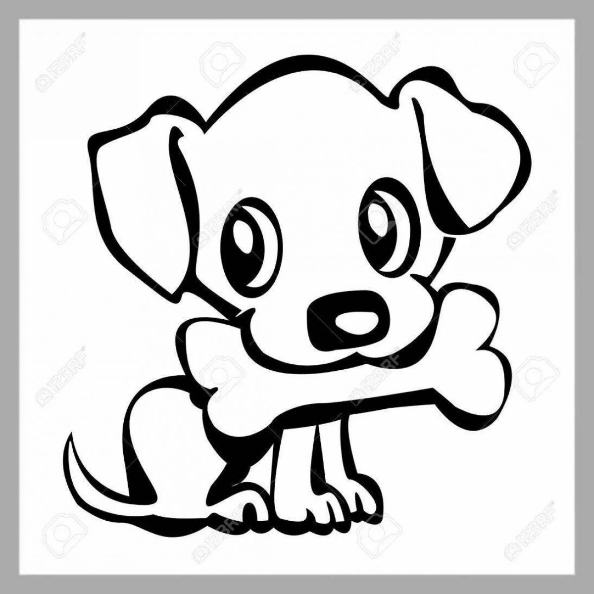 Coloring page adorable light dog