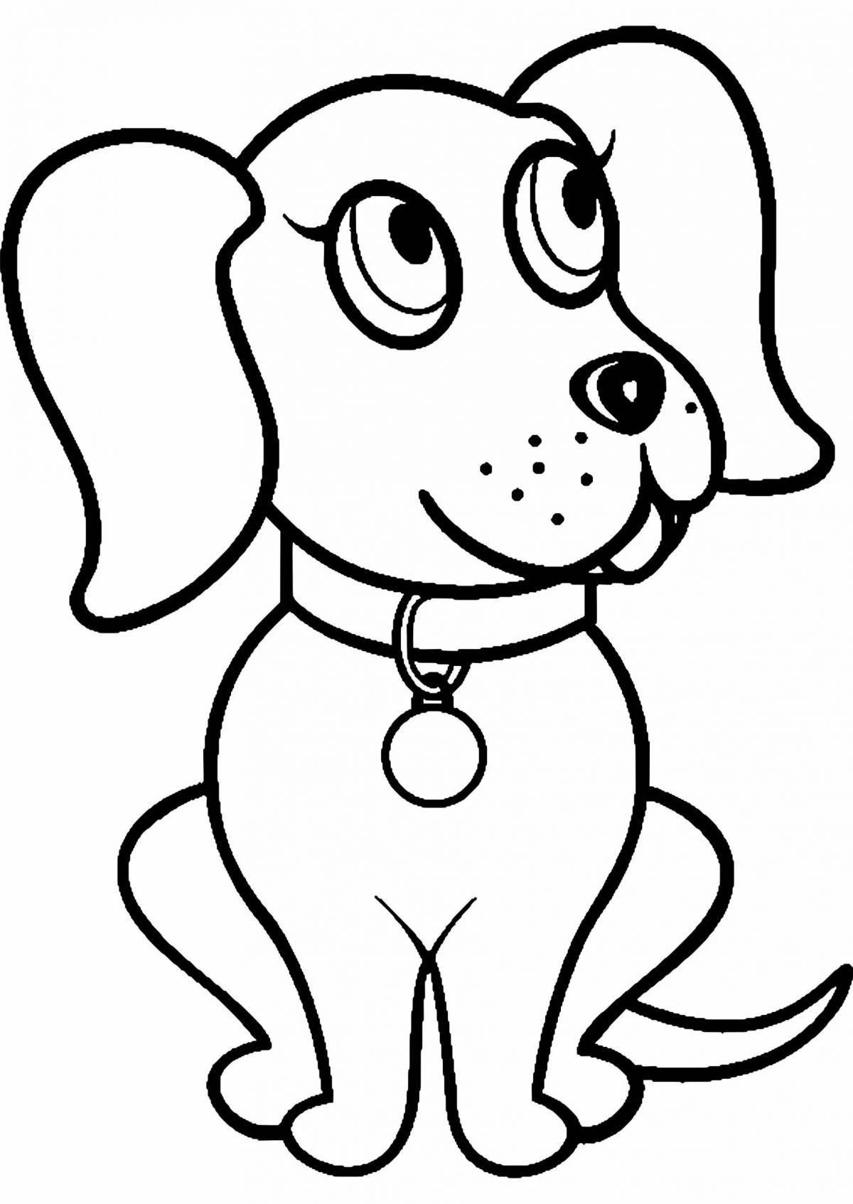 Ecstatic light dog coloring page