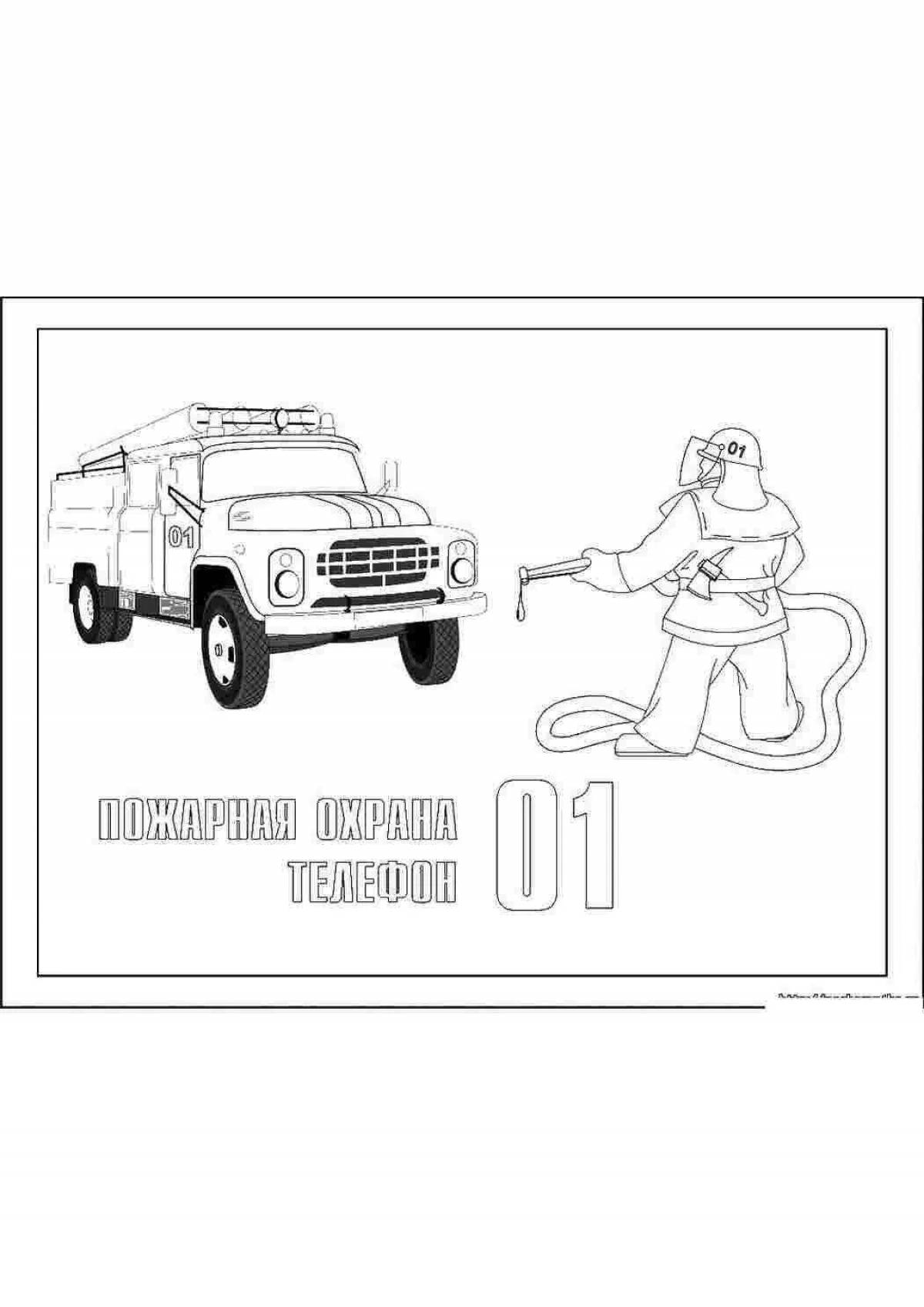 Cute gas service coloring page
