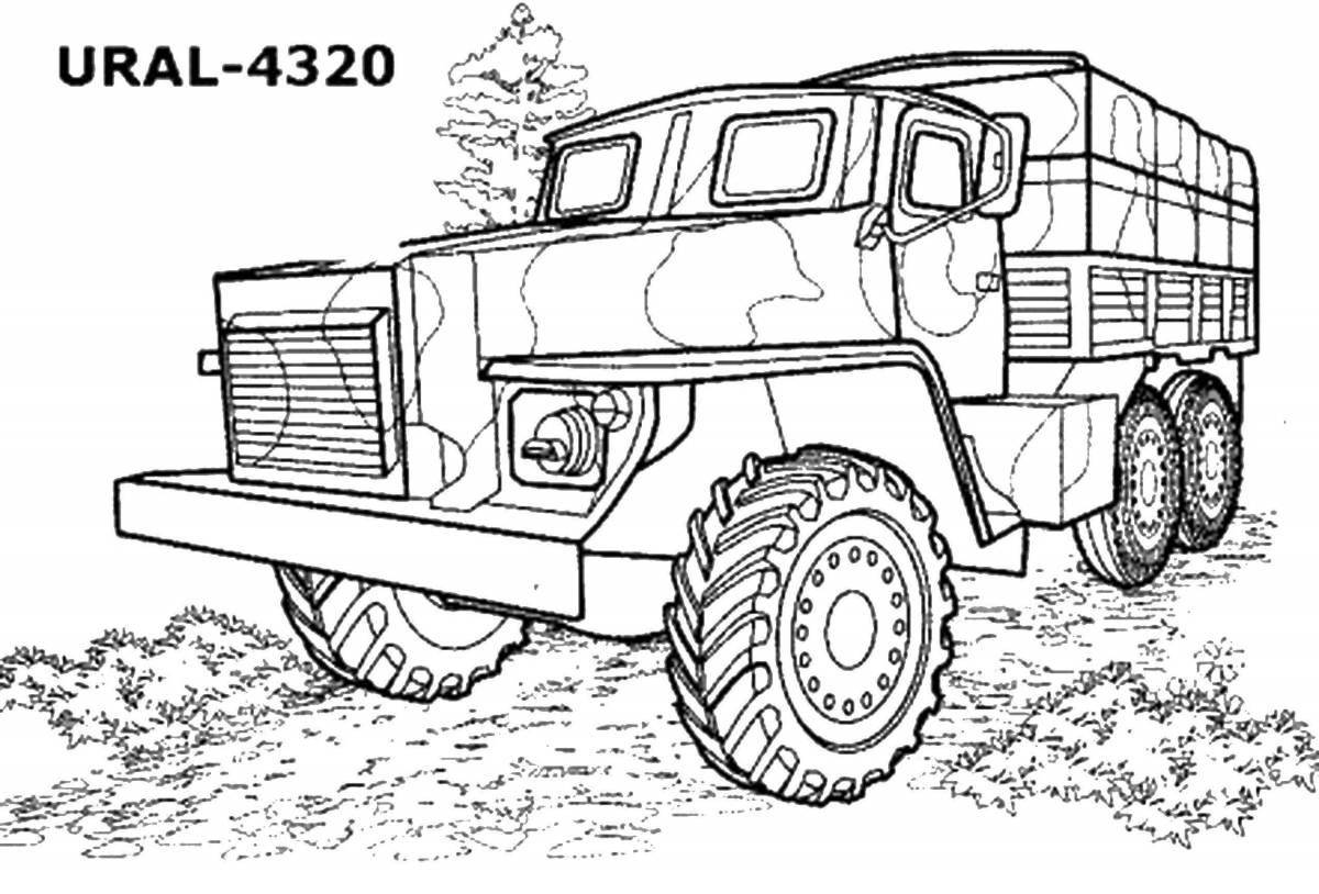 Exquisite military vehicle coloring page
