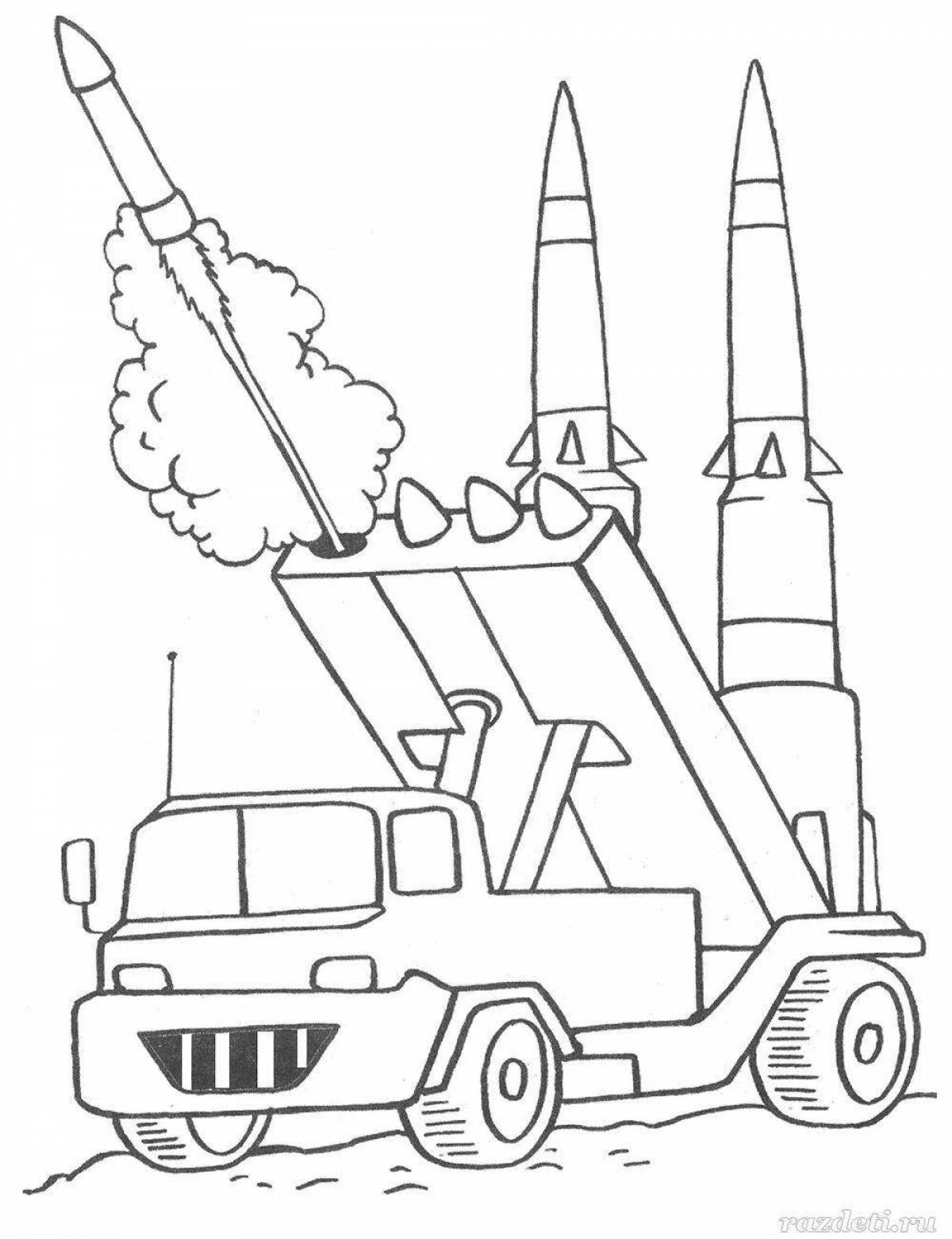 Coloring page elegant military vehicle