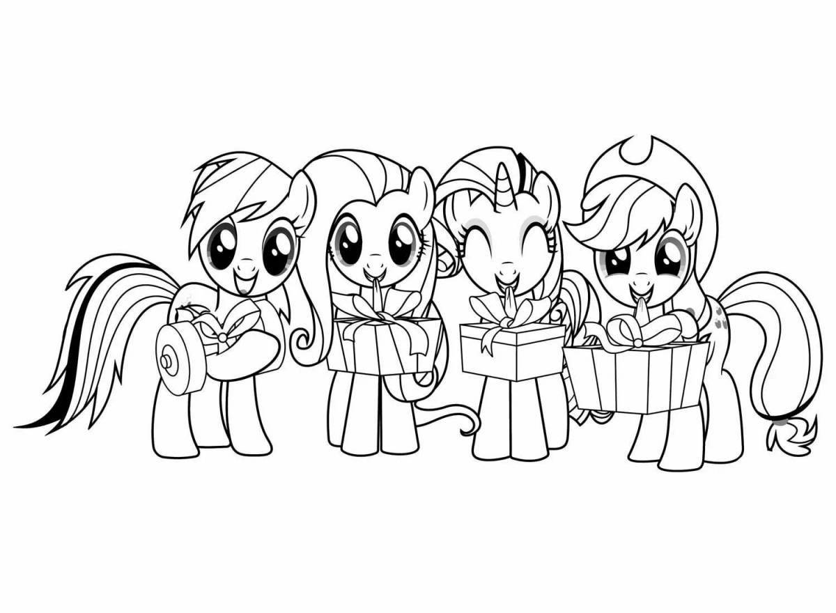 Playful pony coloring page