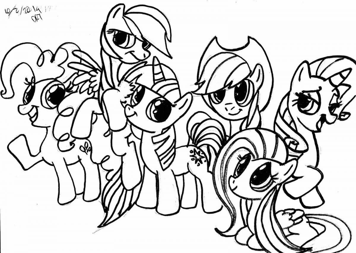 Charming party pony coloring