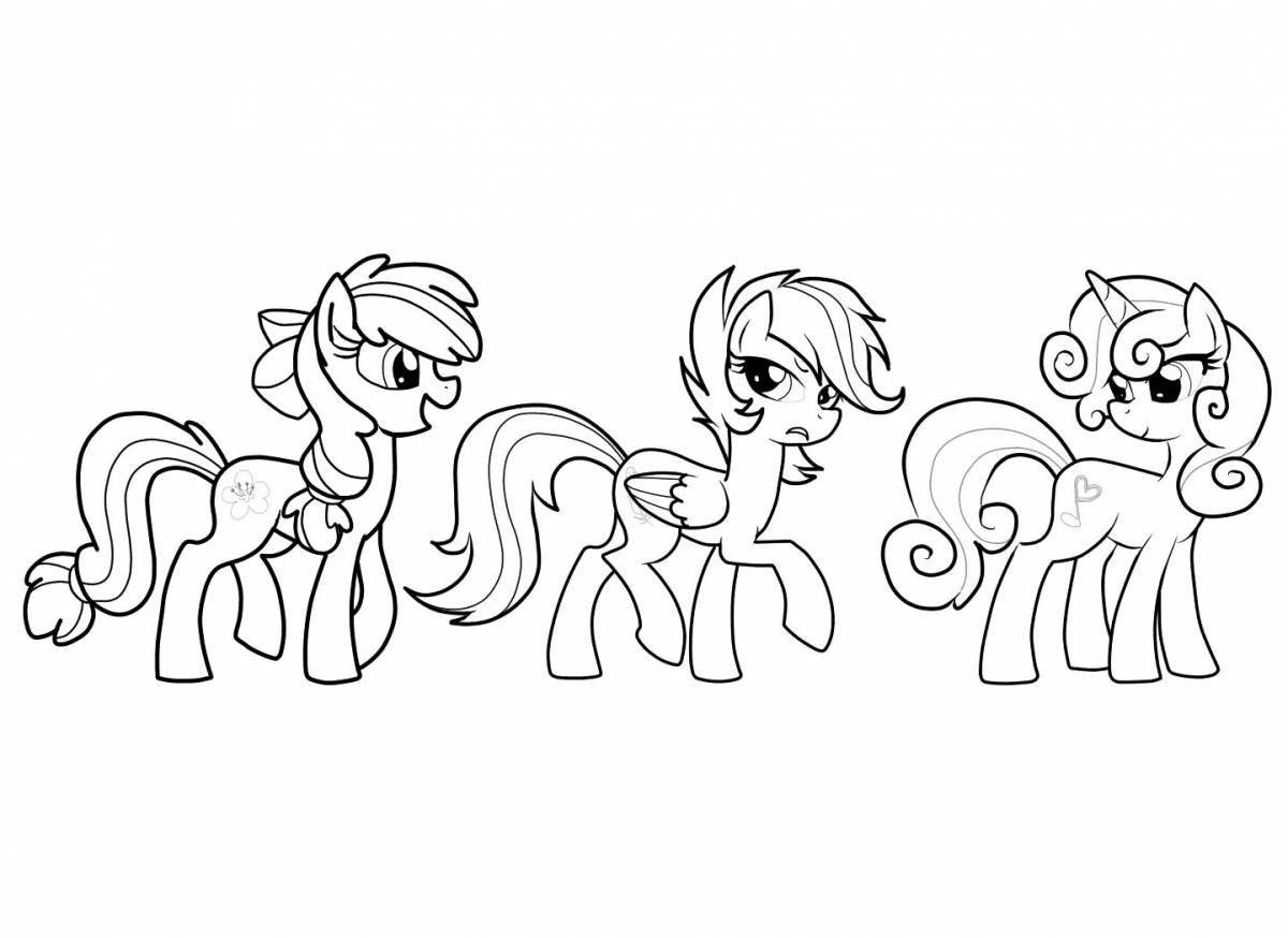 Coloring cute pony party