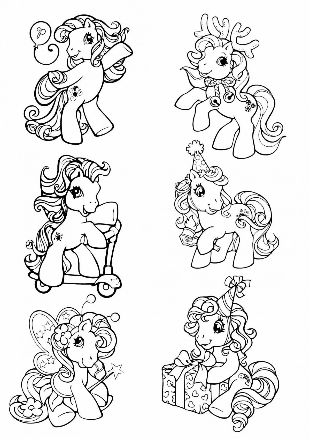Coloring page shiny pony party